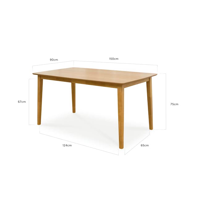 Koa Dining Table 1.5m - Oak - 11