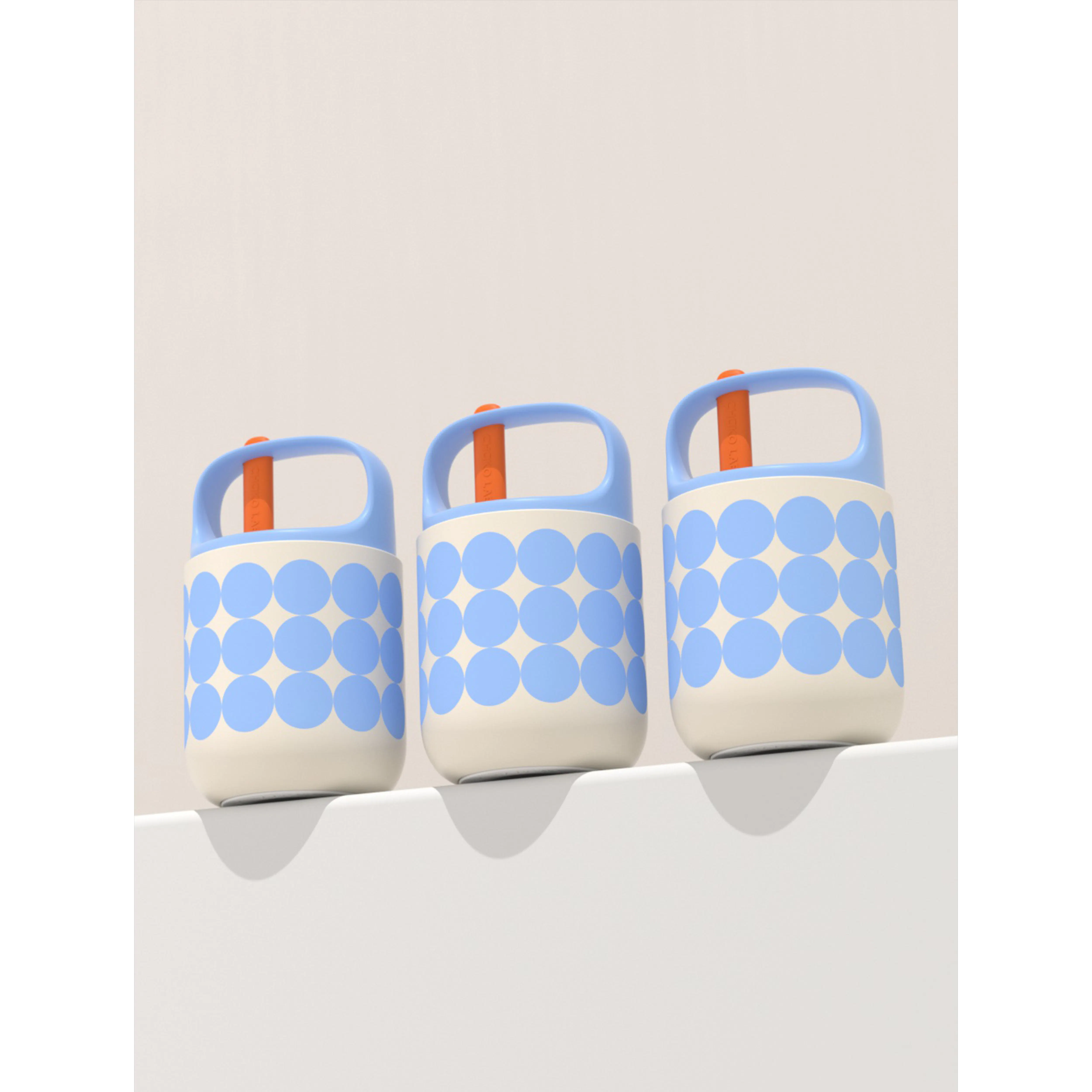 CHAKOLAB BAOBAO Thermal Cup 450ml - Yellow Blue - 9 - 3D illustration, minimalist design, modern aesthetic, playful pattern