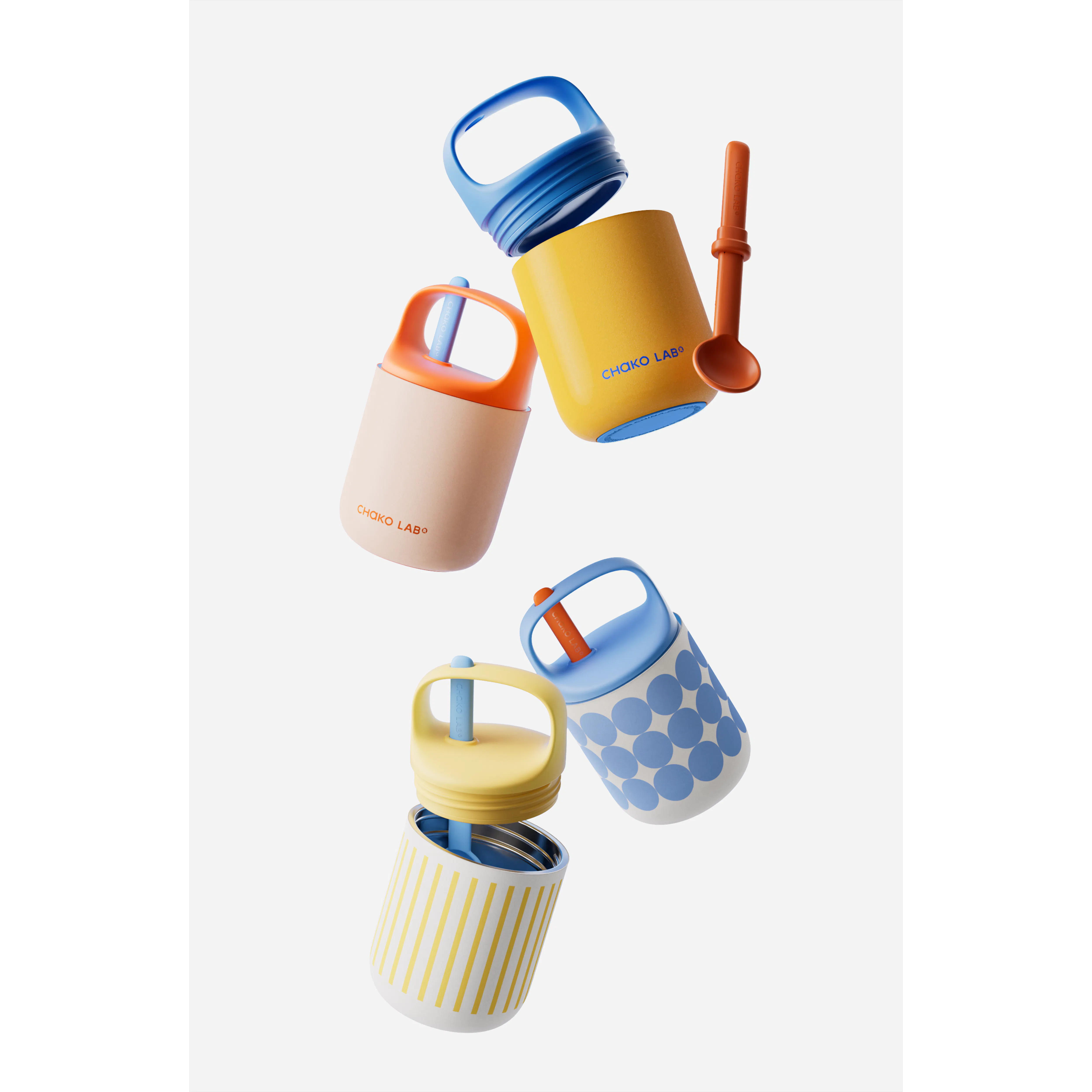 CHAKOLAB BAOBAO Thermal Cup 450ml - Yellow Blue - 10 - Colorful water bottles, playful design, travel essentials