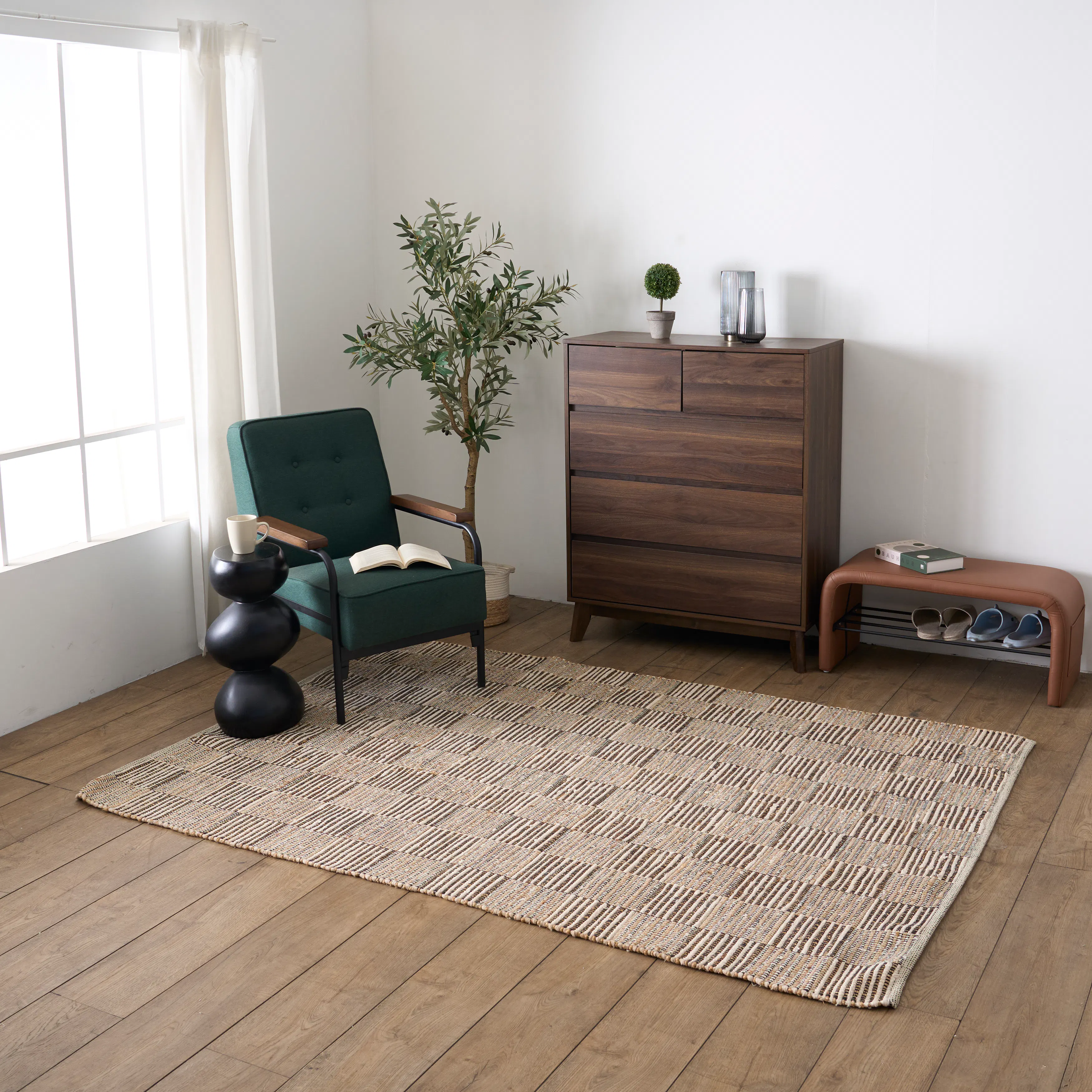 Rodeo Low Pile Rug  (Ivory/Natural) - 2.3m x 1.6m - 9