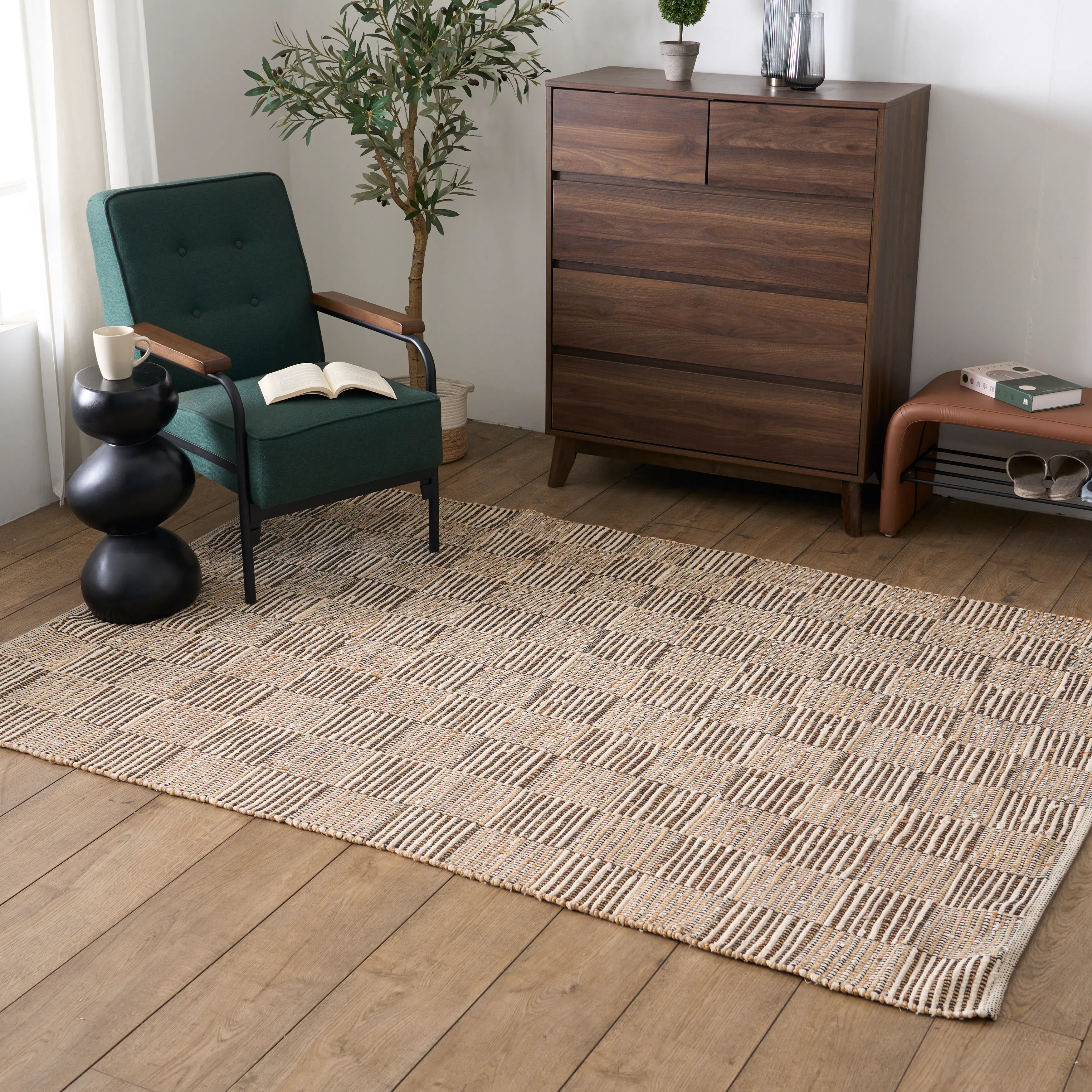 Rodeo Low Pile Rug  (Ivory/Natural) - 2.3m x 1.6m - 7