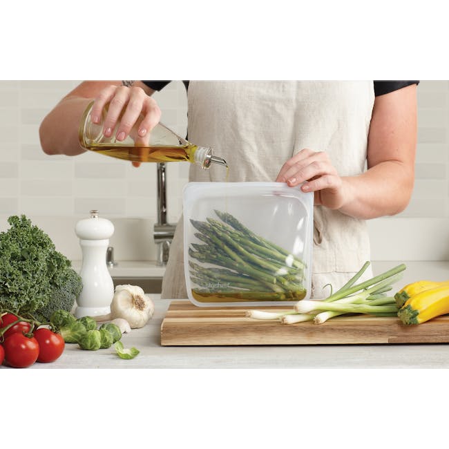 Stasher Reusable Silicone Bag - Sandwich - Clear - 2