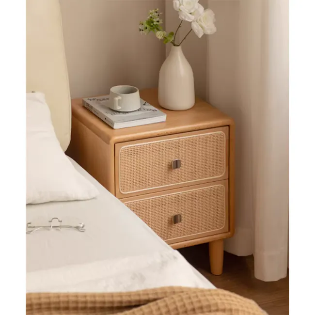 Lanci Rattan Bedside Table 0.42m - Natural - 3
