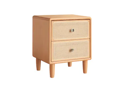 Lanci Rattan Bedside Table 0.42m - Natural