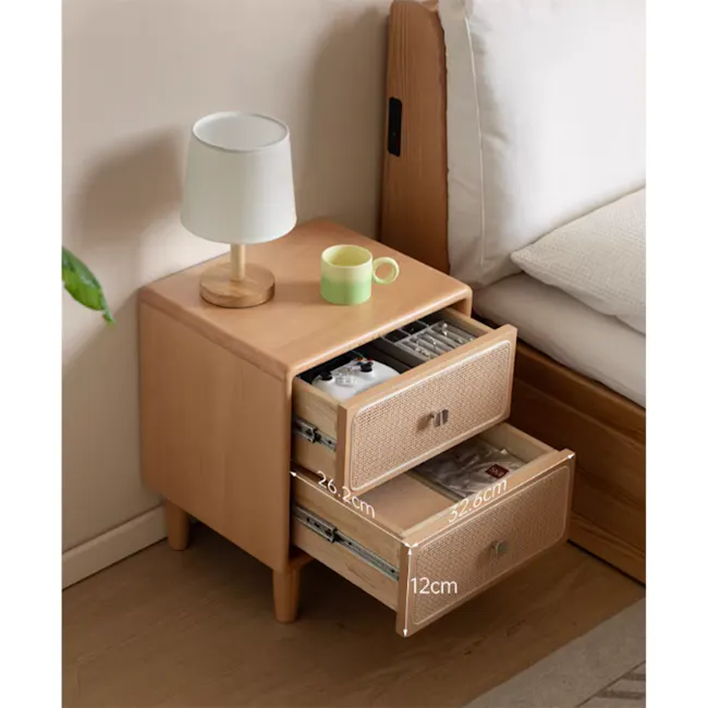 Lanci Rattan Bedside Table 0.42m - Natural - 9