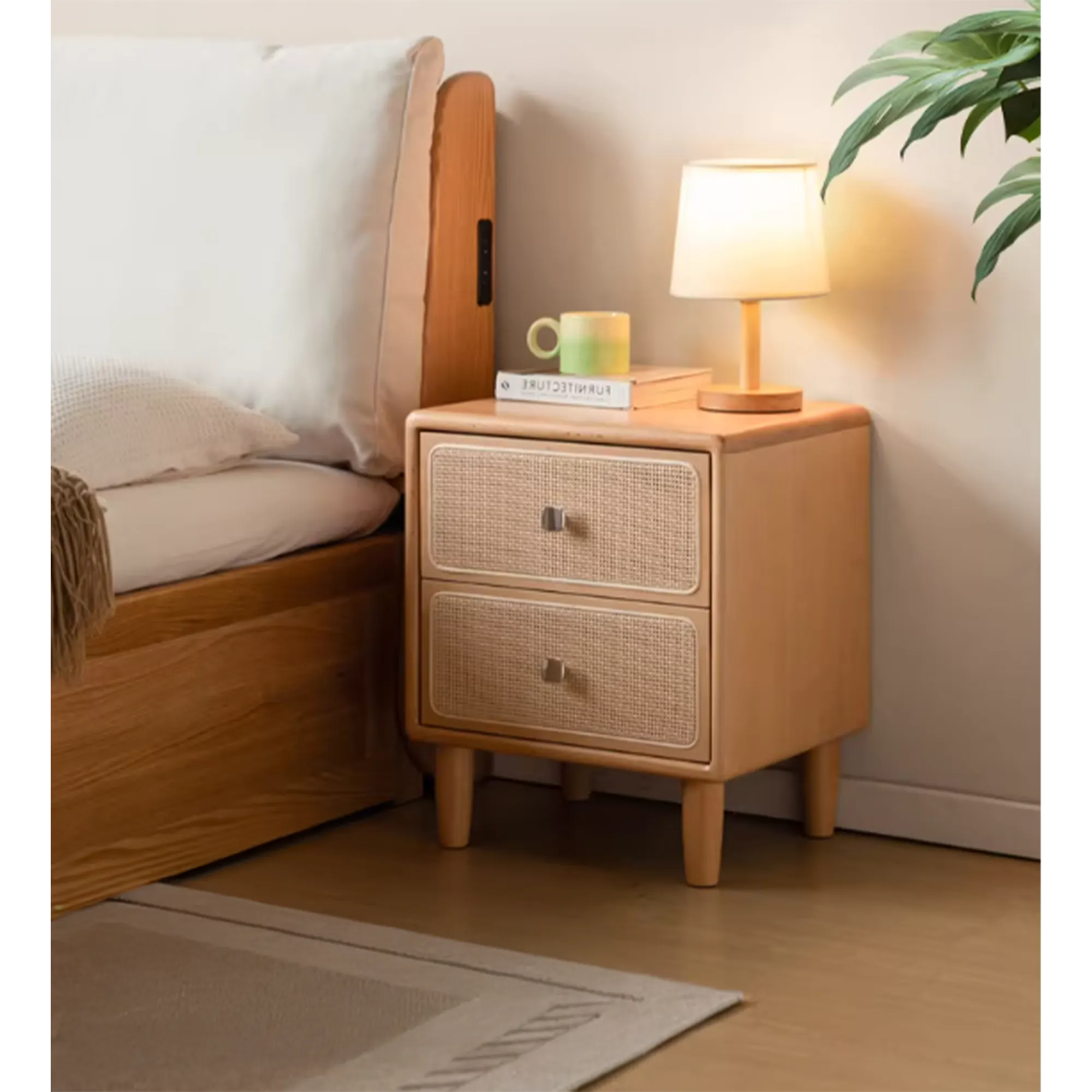 Lanci Rattan Bedside Table 0.42m - Natural - 7