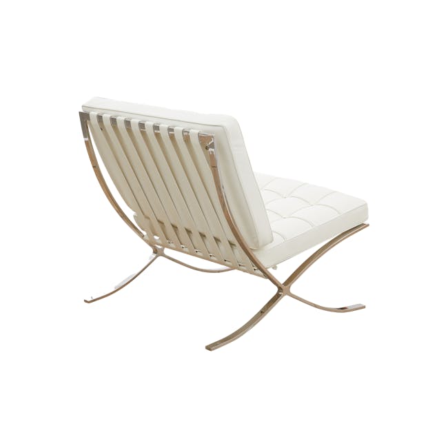 Benton Chair with Benton Ottoman - White (Genuine Cowhide) - 3