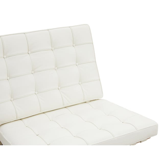 Benton Chair with Benton Ottoman - White (Genuine Cowhide) - 7