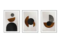 Geometric Framed Canvas 30cm x 40cm (Set of 3)