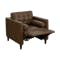 (As-is) Denver Armchair with Adjustable Footrest - Cedar Brown (Genuine Leather) - 0
