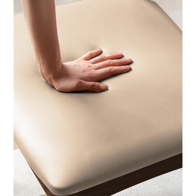 Wayn Chair - Walnut, Khaki (Faux Leather) - 4