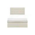 ESSENTIALS Single Headboard Storage Bed - Oat (Eco Clean Fabric)