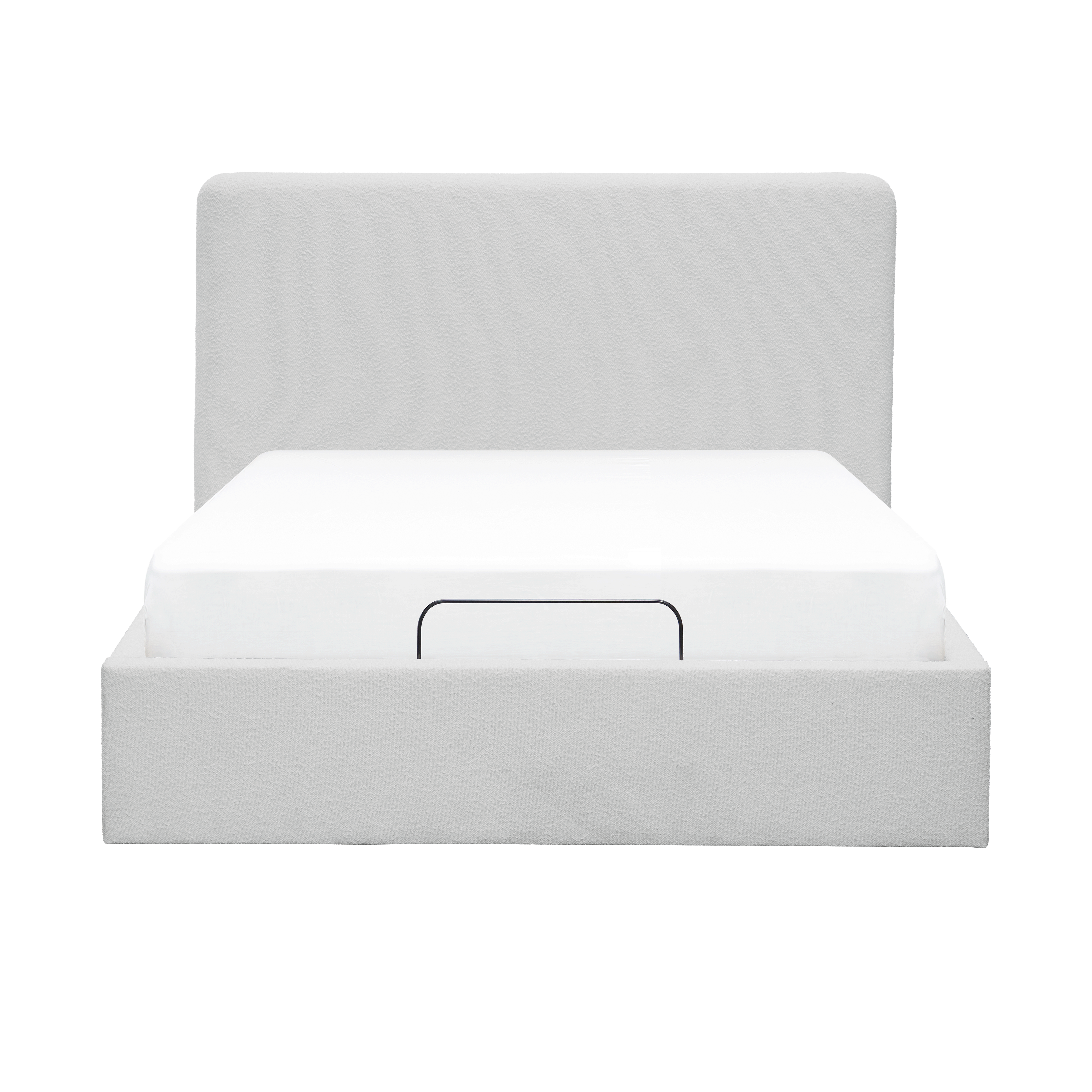 Aeva Queen Adjustable Bed - Grey Boucle