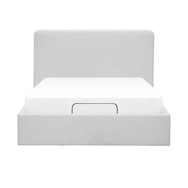 Aeva Queen Adjustable Bed - Grey Boucle - 1