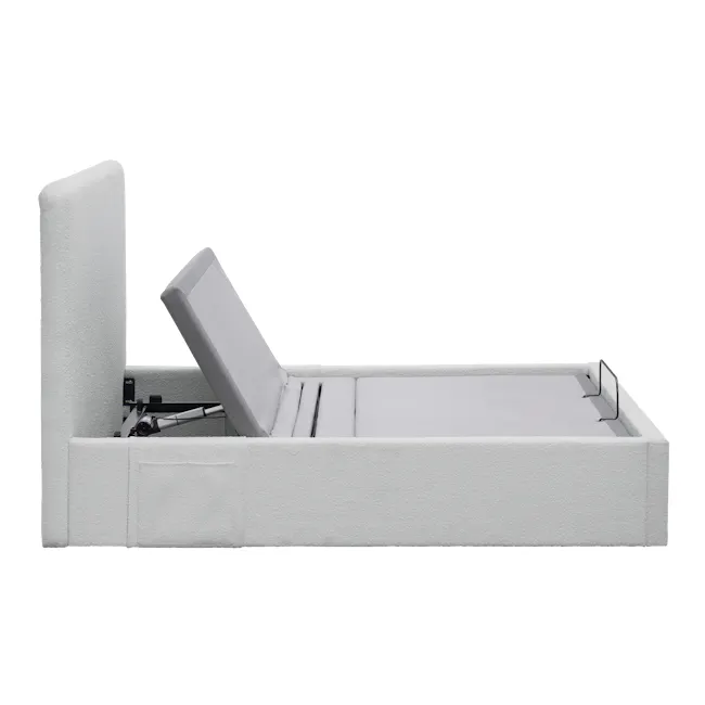 Aeva Queen Adjustable Bed - Grey Boucle - 15
