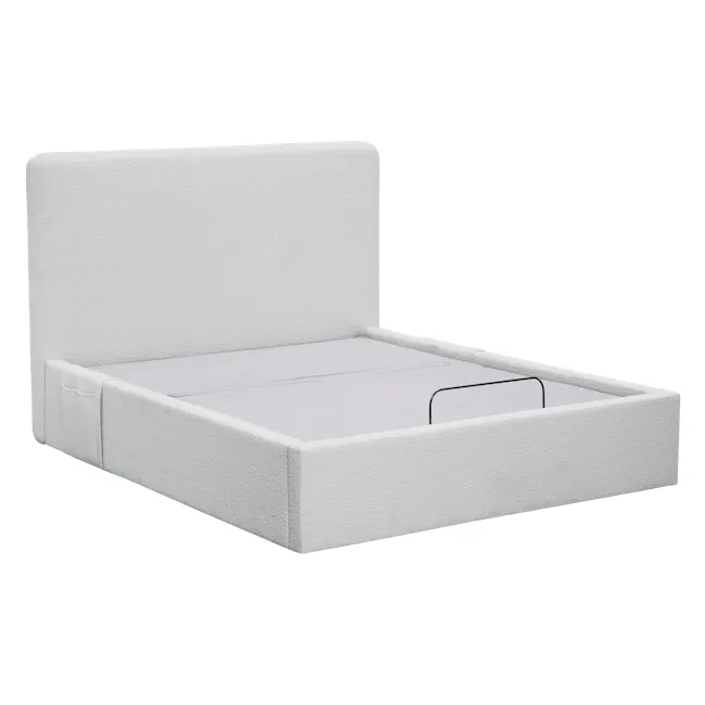 Aeva Queen Adjustable Bed - Grey Boucle - 10
