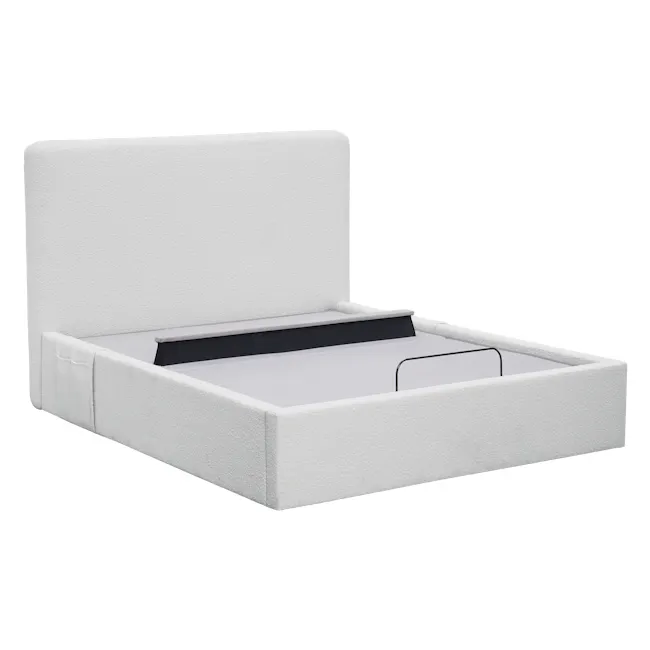 Aeva Queen Adjustable Bed - Grey Boucle - 12