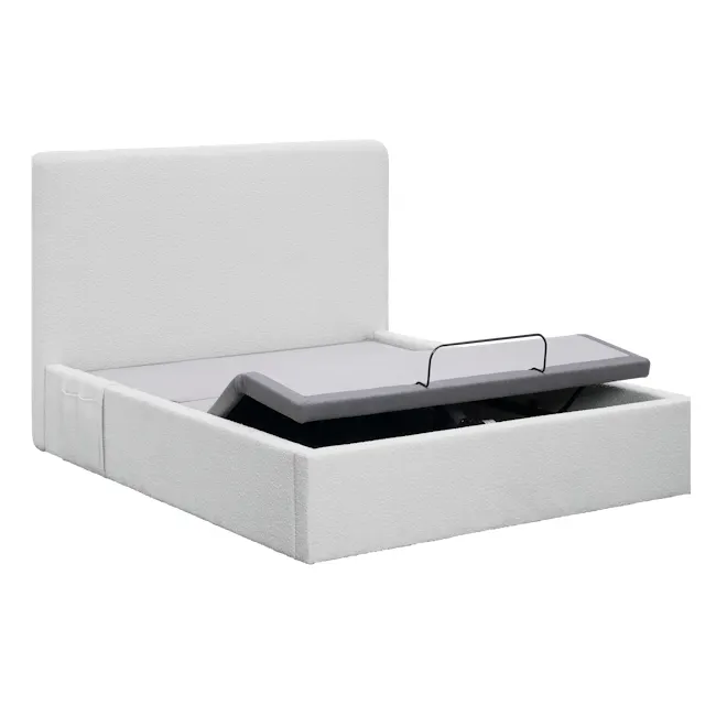 Aeva Queen Adjustable Bed - Grey Boucle - 13