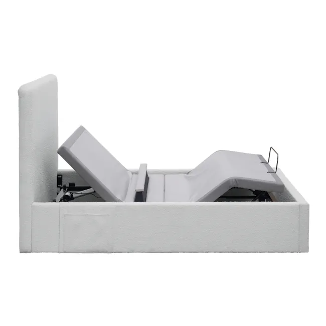 Aeva Queen Adjustable Bed - Grey Boucle - 16