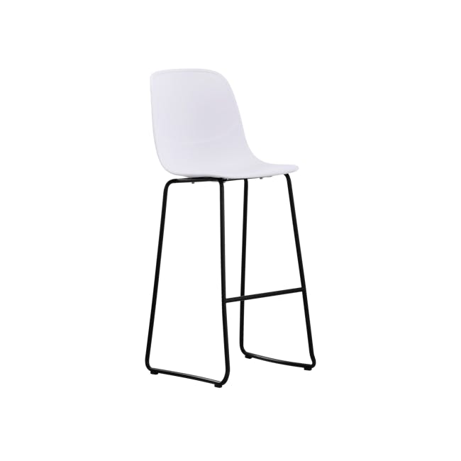 Lyon Bar Chair - Black, White - 0