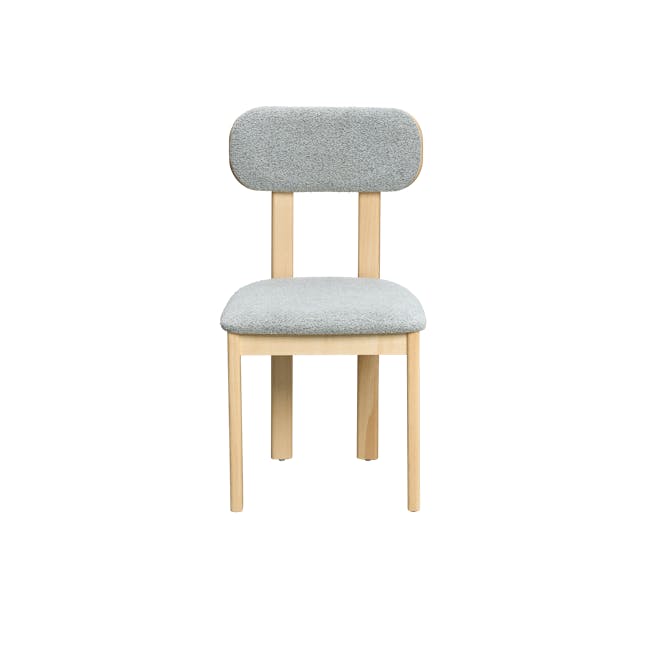 Caius Chair - Oak, Light Grey Boucle - 9