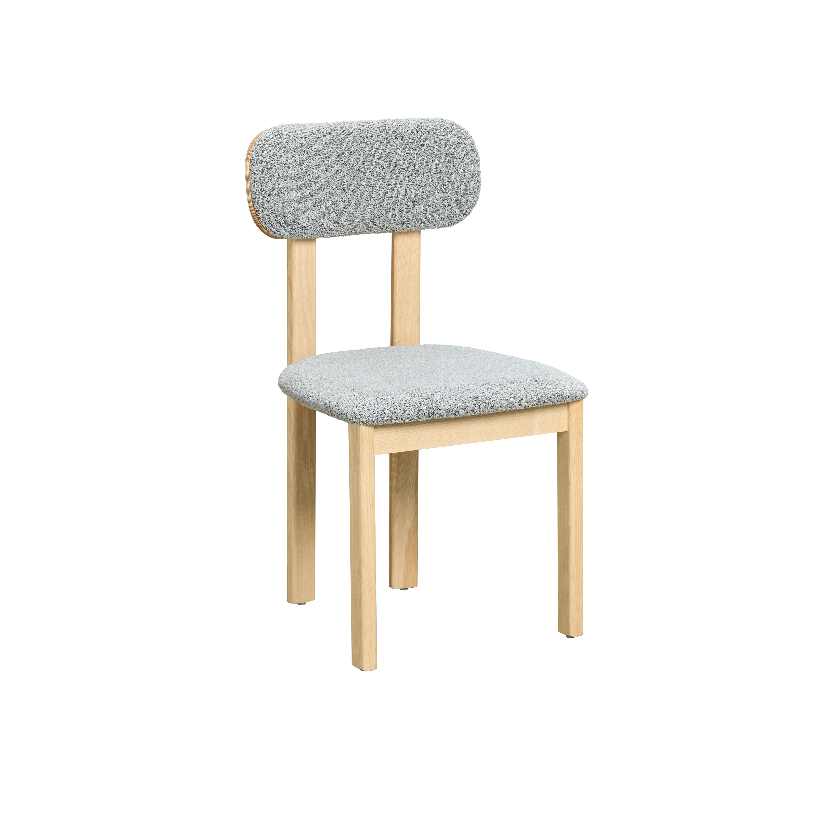 Caius Chair - Oak, Light Grey Boucle