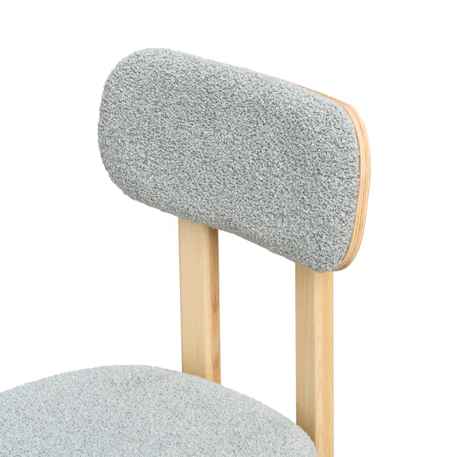 Caius Chair - Oak, Light Grey Boucle - 11
