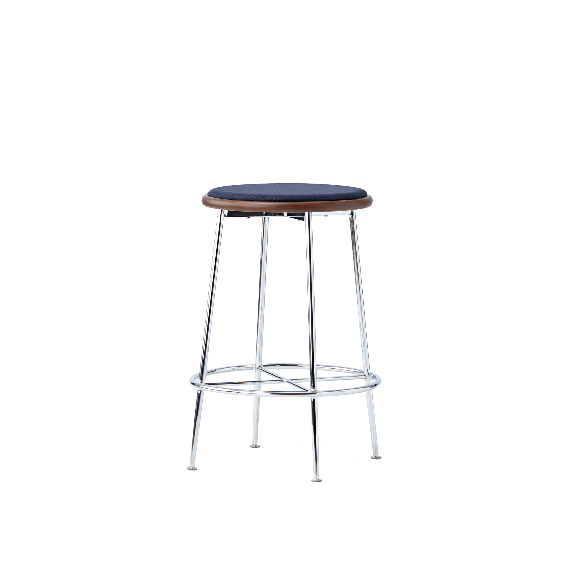 Miller Counter Stool  - Walnut, Navy