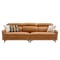 Warren 4 Seater Sofa - Tan (Genuine Cowhide + Faux Leather)
