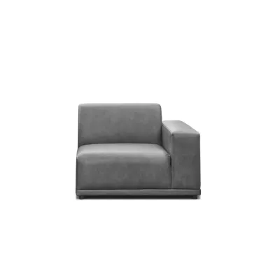 Milan Right Arm Unit - Lead Grey (Faux Leather)