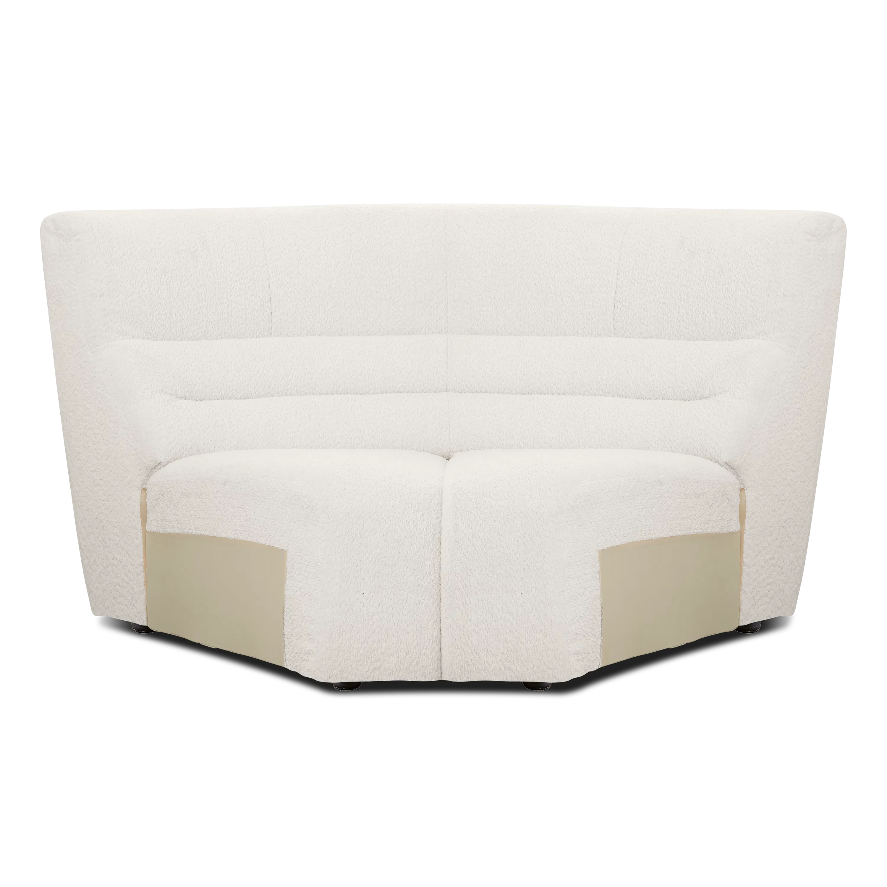 Tara 4 Seater Corner Extended Sofa - Beige - 22 - White upholstered sofa, minimalist design, soft texture, plush padding