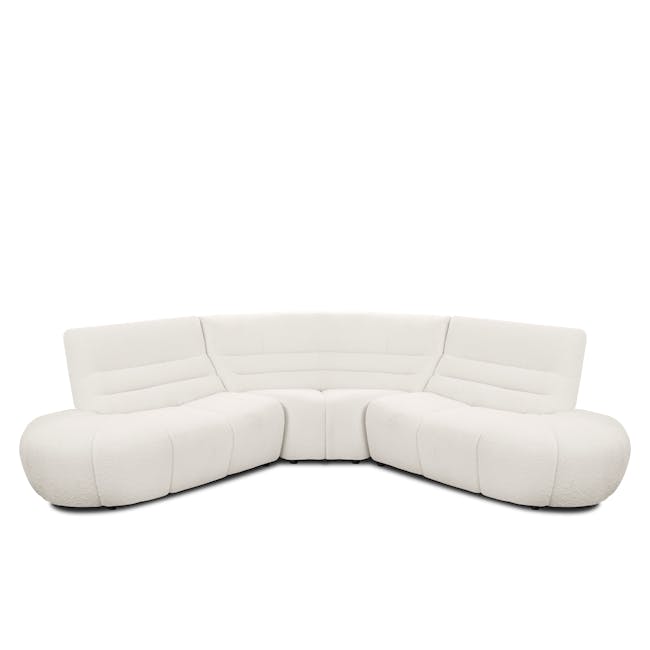Tara Corner Sofa Unit - Beige - 10 - Luxurious white sectional sofa, modern design, plush fabric, ergonomic support