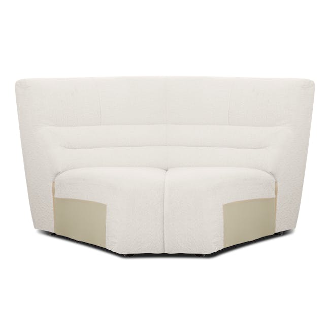 Tara Corner Sofa Unit - Beige - 6 - White upholstered sofa, minimalist design, soft texture, plush padding, modern