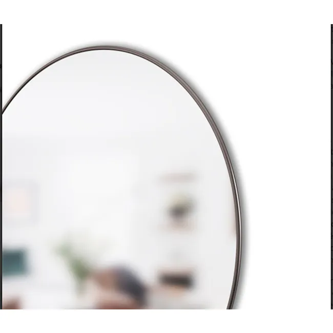 Hubba Round Mirror 86 cm - Titanium - 6 - Round mirror, blurred background, indoor setting, reflection, indoor environment