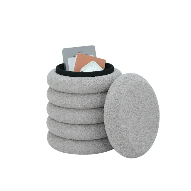 Dolly Storage Stool - Grey - 2