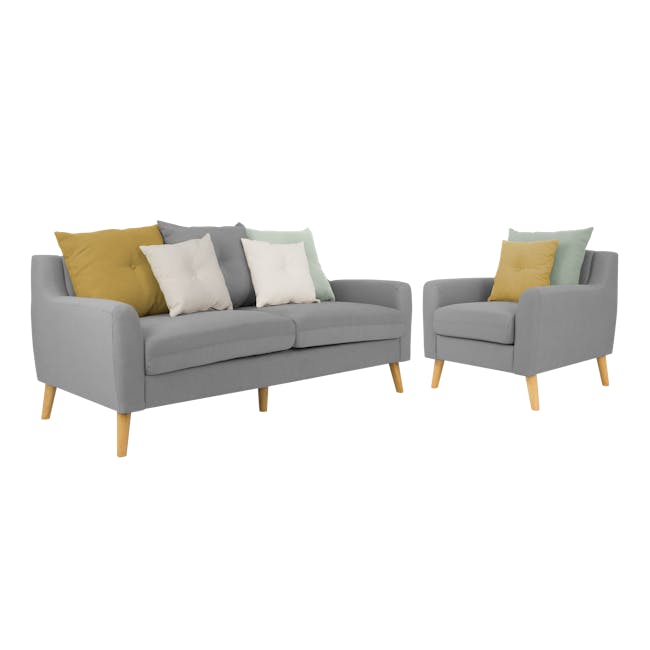 Evan 3 Seater Sofa with Evan Armchair - Slate - 0