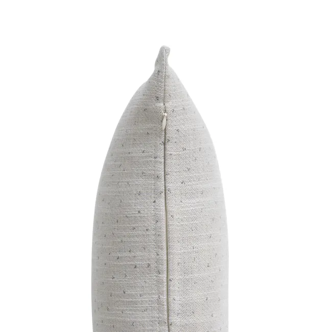 Gregori Linen Specks Lumbar Cushion - Grey - 3 - knit sweater, knitted fabric, beige color, textured pattern, ribbed knit