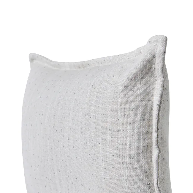 Gregori Linen Specks Lumbar Cushion - Grey - 4 - Burlap fabric texture, soft and cozy, natural woven pattern, light beige