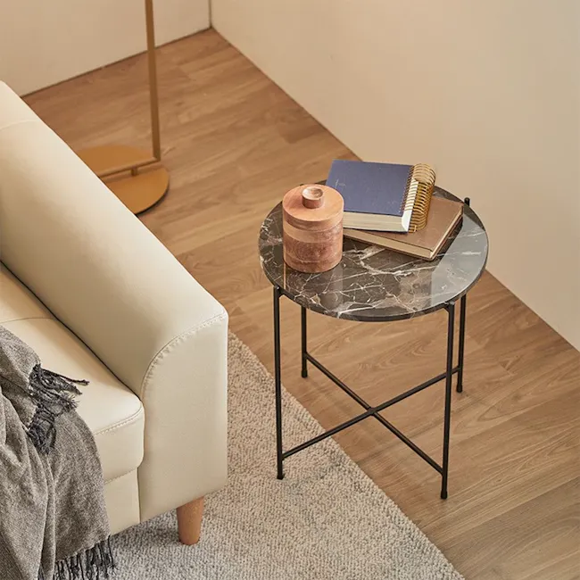 Chloe Marble Round Side Table - 7
