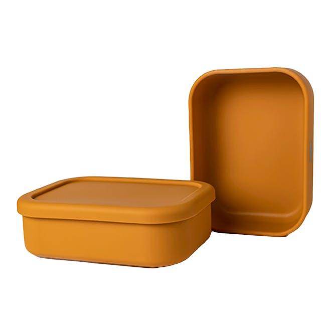 UNPLASTIK Rectangle with No Compartments Lunch Box - Mustard - 0