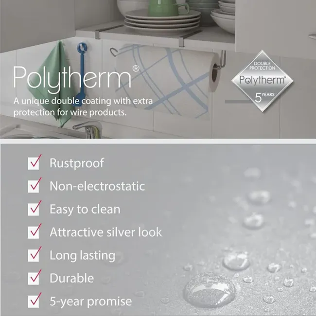 Metaltex Double Hook - Silver - 4 - Rustproof, Non-electrostatic, Easy to clean, Attractive silver look, Long lasting