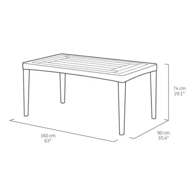 Girona Outdoor Dining Table 1.6m - Cappucino - 7