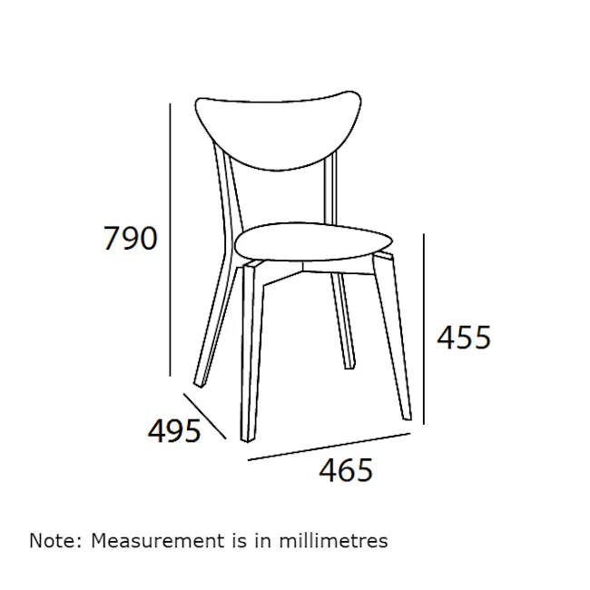 Harold Round Dining Table 1.05m with 4 Harold Dining Chairs in Natural, White - 13 - Modern chair design with ergonomic