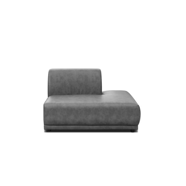Milan Right Extended Unit - Lead Grey (Faux Leather) - 0