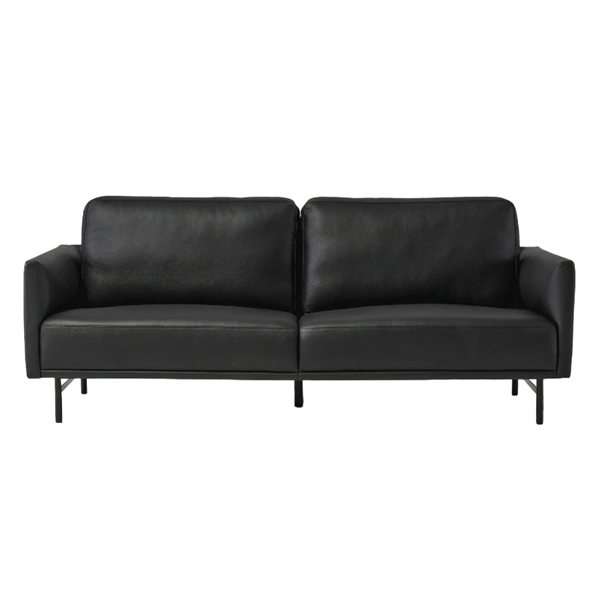 Pave 3 Seater Sofa - Matt Black (Top Grain Leather)