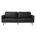 Pave 3 Seater Sofa - Matt Black (Top Grain Leather)