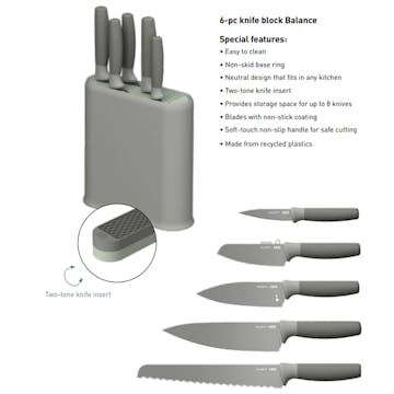 BergHOFF Forest Stainless Steel 6pc Knife Block Set - Green - 6 Piece