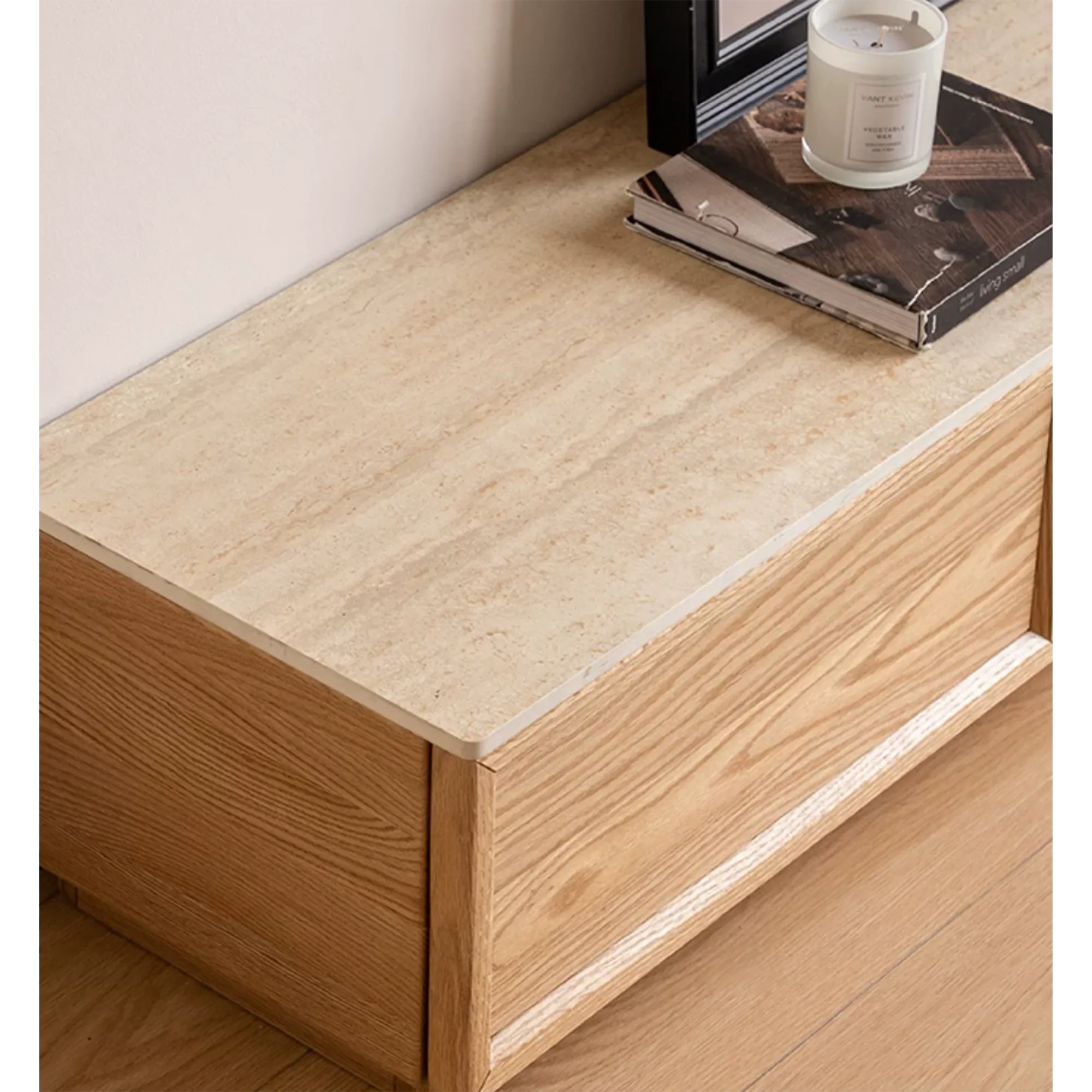 Ying TV Console 2m - Oak, Travertine (Sintered Stone) - 12