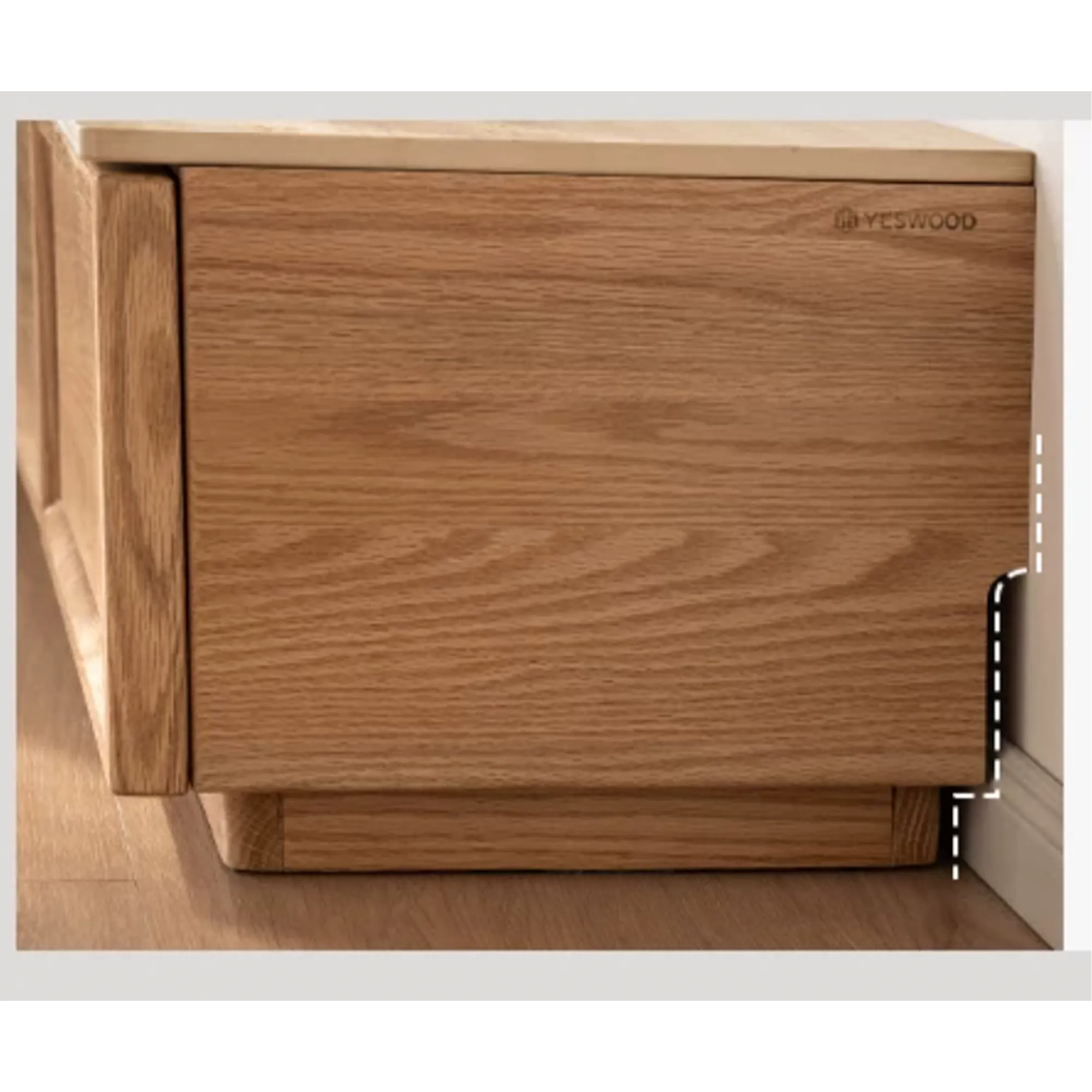 Ying TV Console 2m - Oak, Travertine (Sintered Stone) - 13