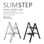 Hasegawa Lucano Slim Aluminium 2 Step Stool - White - 4